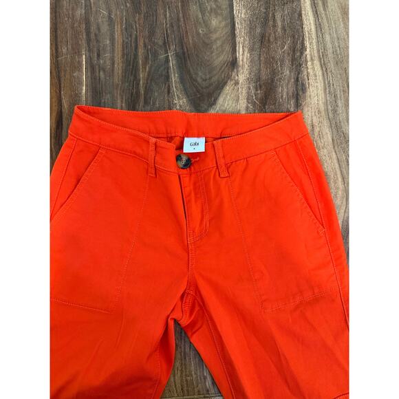 CAbi #6046 Women's Coral Orange Utility Trouser Straight Leg Pants Size 4 - Picture 8 of 11